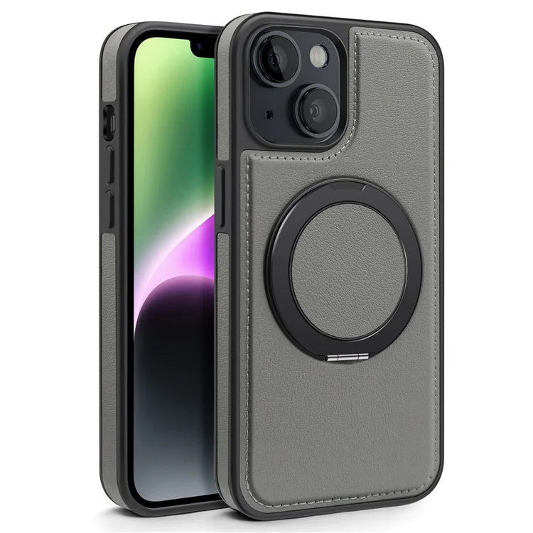 For iPhone 14 Case Compatible with MagSafe PU Leather+PC+TPU Protective Phone Cover