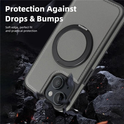 For iPhone 14 Case Compatible with MagSafe PU Leather+PC+TPU Protective Phone Cover