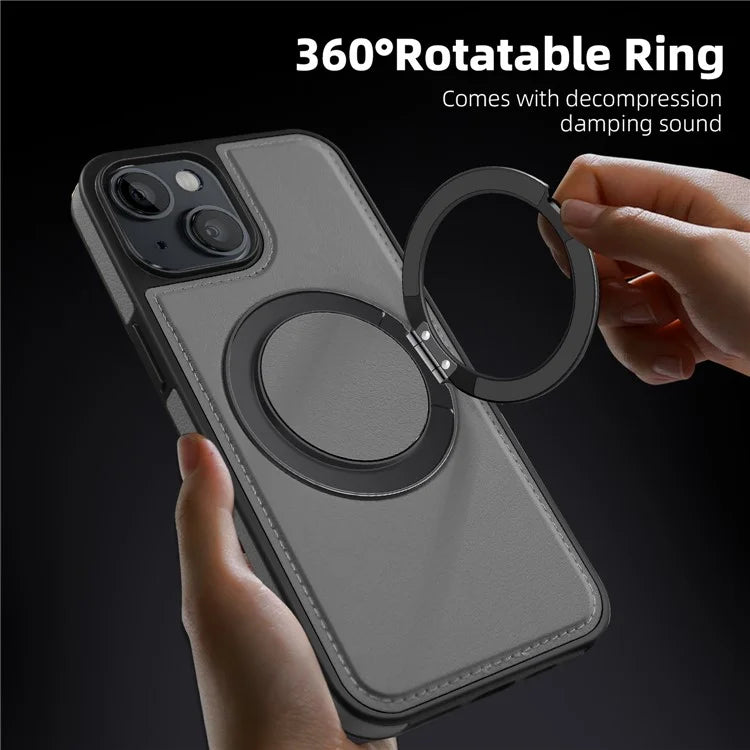 For iPhone 14 Case Compatible with MagSafe PU Leather+PC+TPU Protective Phone Cover