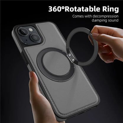 For iPhone 14 Case Compatible with MagSafe PU Leather+PC+TPU Protective Phone Cover