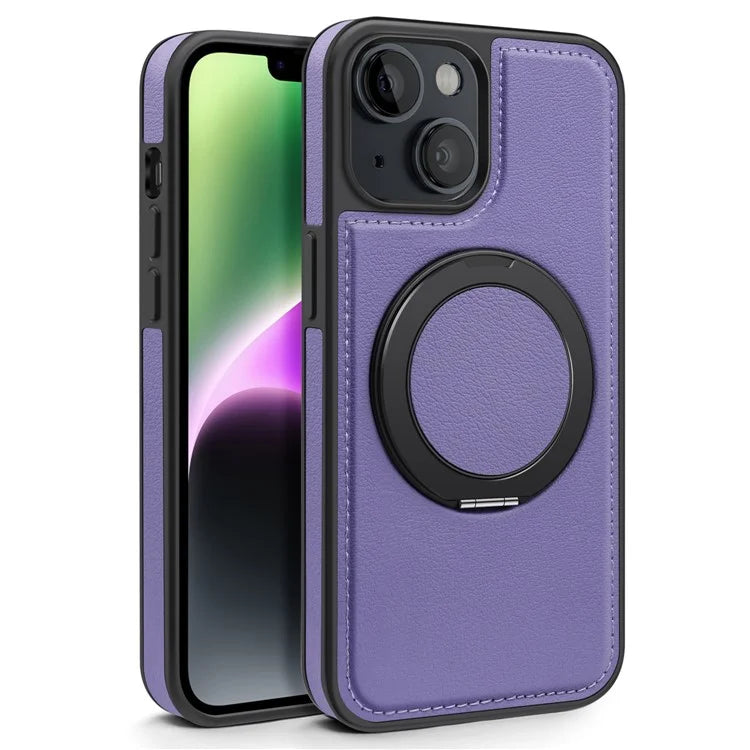 For iPhone 14 Case Compatible with MagSafe PU Leather+PC+TPU Protective Phone Cover