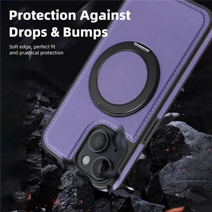 For iPhone 14 Case Compatible with MagSafe PU Leather+PC+TPU Protective Phone Cover