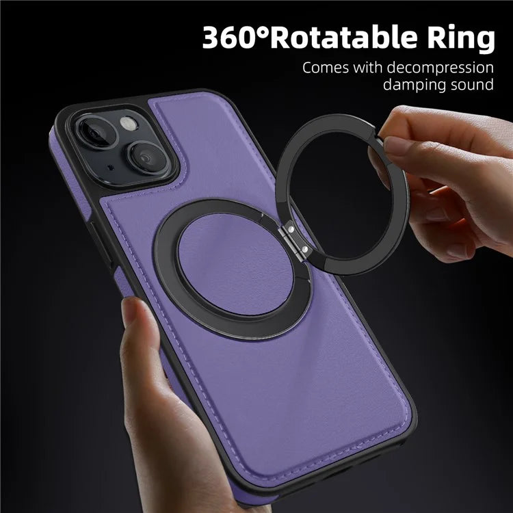 For iPhone 14 Case Compatible with MagSafe PU Leather+PC+TPU Protective Phone Cover