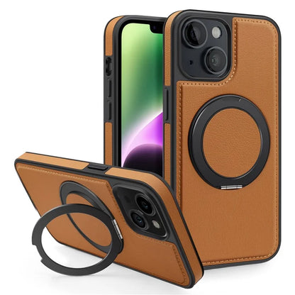 For iPhone 14 Case Compatible with MagSafe PU Leather+PC+TPU Protective Phone Cover