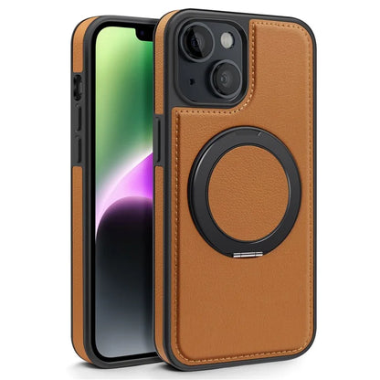 For iPhone 14 Case Compatible with MagSafe PU Leather+PC+TPU Protective Phone Cover