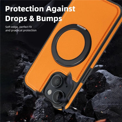 For iPhone 14 Case Compatible with MagSafe PU Leather+PC+TPU Protective Phone Cover