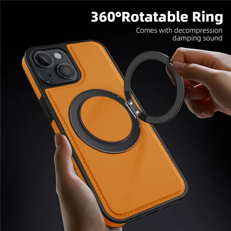 For iPhone 14 Case Compatible with MagSafe PU Leather+PC+TPU Protective Phone Cover