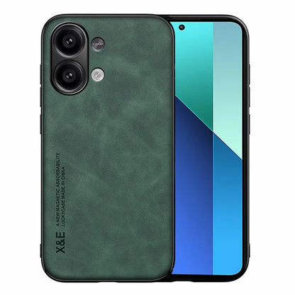 X&E For Xiaomi Redmi Note 13 4G Case Leather+TPU+PC Phone Cover Support Magnetic Car Mount