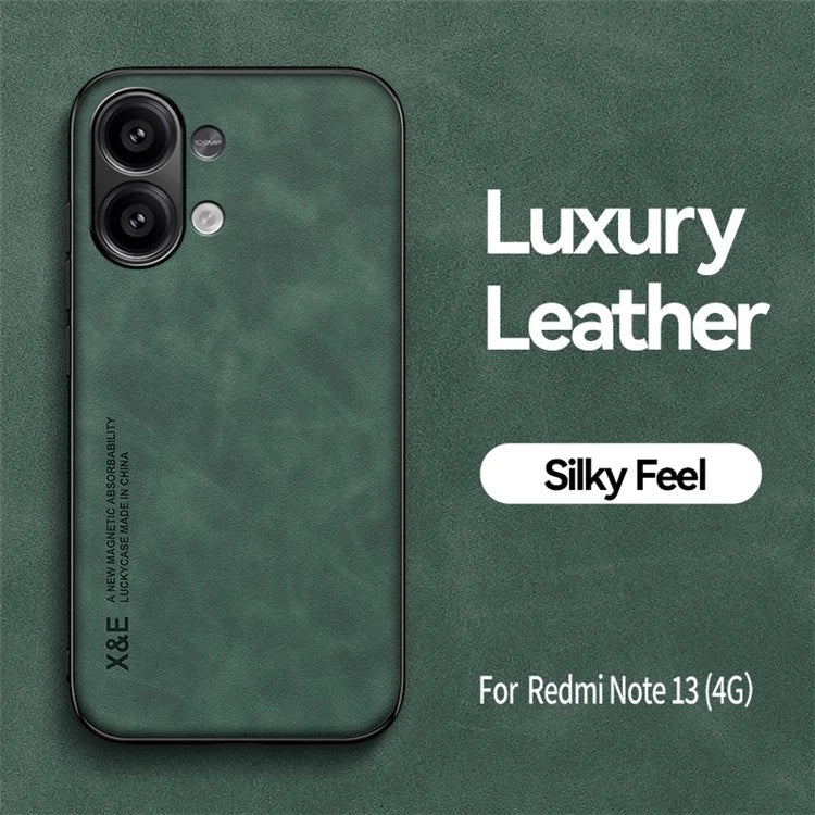 X&E For Xiaomi Redmi Note 13 4G Case Leather+TPU+PC Phone Cover Support Magnetic Car Mount
