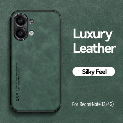 X&E For Xiaomi Redmi Note 13 4G Case Leather+TPU+PC Phone Cover Support Magnetic Car Mount