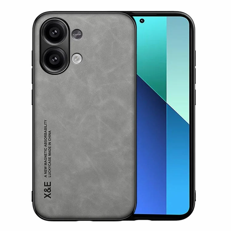 X&E For Xiaomi Redmi Note 13 4G Case Leather+TPU+PC Phone Cover Support Magnetic Car Mount