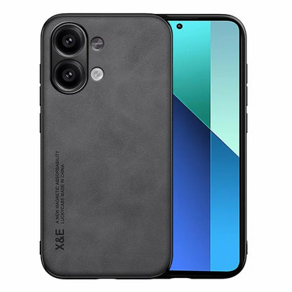 X&E For Xiaomi Redmi Note 13 4G Case Leather+TPU+PC Phone Cover Support Magnetic Car Mount