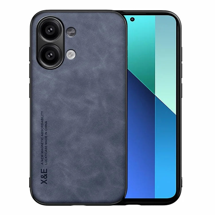 X&E For Xiaomi Redmi Note 13 4G Case Leather+TPU+PC Phone Cover Support Magnetic Car Mount