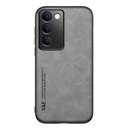 X&E For vivo Y100 5G (Indonesia) / V40 SE 5G / T3 5G / Y200e 5G / V30 Lite 4G Case Leather Back Cover Support Magnetic Car Mount