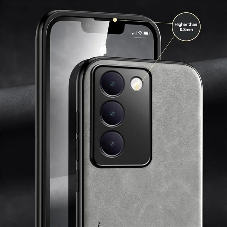 X&E For vivo Y100 5G (Indonesia) / V40 SE 5G / T3 5G / Y200e 5G / V30 Lite 4G Case Leather Back Cover Support Magnetic Car Mount