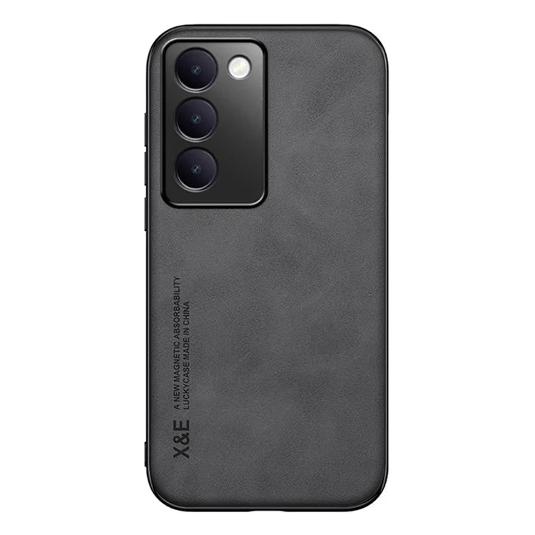 X&E For vivo Y100 5G (Indonesia) / V40 SE 5G / T3 5G / Y200e 5G / V30 Lite 4G Case Leather Back Cover Support Magnetic Car Mount