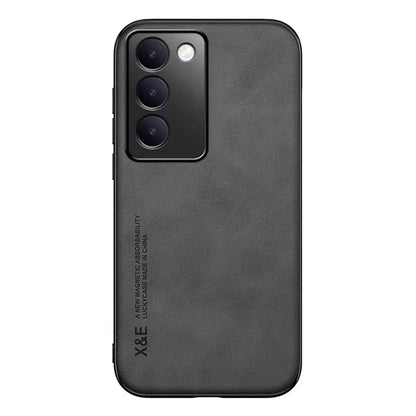 X&E For vivo Y100 5G (Indonesia) / V40 SE 5G / T3 5G / Y200e 5G / V30 Lite 4G Case Leather Back Cover Support Magnetic Car Mount