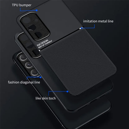 For Samsung Galaxy A55 5G Case Leather Back Phone Cover Support Magnetic Car Mount