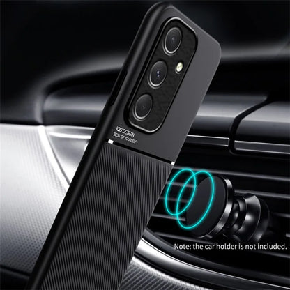 For Samsung Galaxy A55 5G Case Leather Back Phone Cover Support Magnetic Car Mount