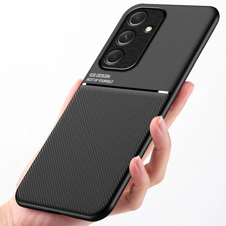 For Samsung Galaxy A55 5G Case Leather Back Phone Cover Support Magnetic Car Mount