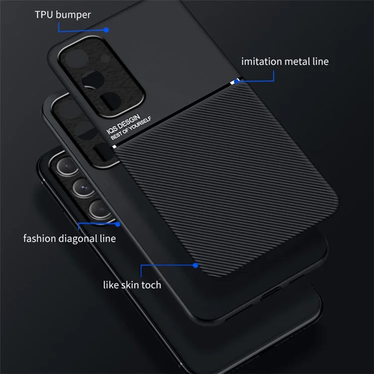 For Samsung Galaxy A55 5G Case Leather Back Phone Cover Support Magnetic Car Mount