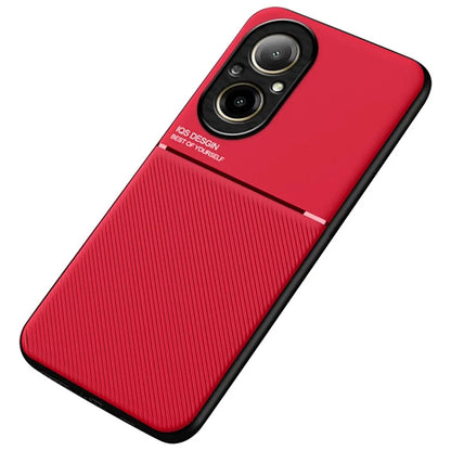 For Realme C67 4G Case PU Leather Lines Imprinted Anti-Slip Back Phone Cover