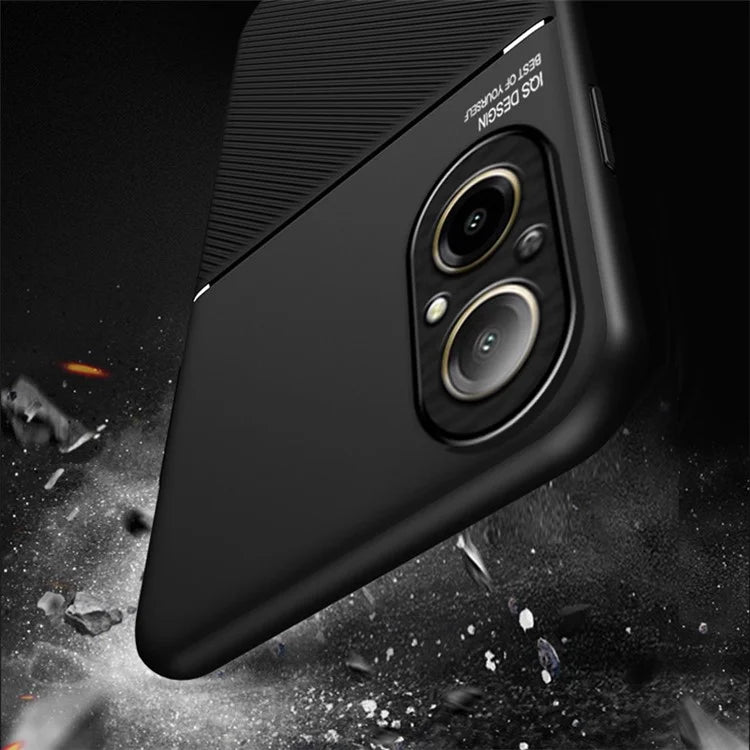 For Realme C67 4G Case PU Leather Lines Imprinted Anti-Slip Back Phone Cover