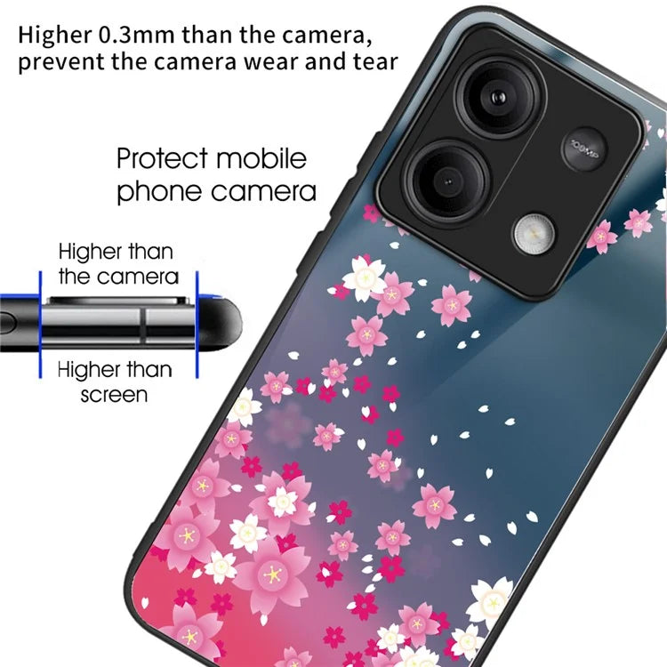 Wholesale Phone Case for Xiaomi Redmi Note 13 5G TPU+Tempered Glass Phone Cover Pattern Printing