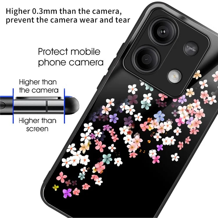 Wholesale Phone Case for Xiaomi Redmi Note 13 5G TPU+Tempered Glass Phone Cover Pattern Printing