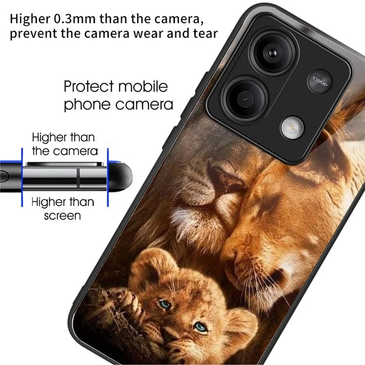 Wholesale Phone Case for Xiaomi Redmi Note 13 5G TPU+Tempered Glass Phone Cover Pattern Printing