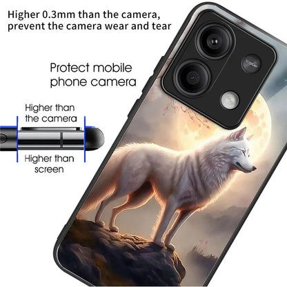 Wholesale Phone Case for Xiaomi Redmi Note 13 5G TPU+Tempered Glass Phone Cover Pattern Printing