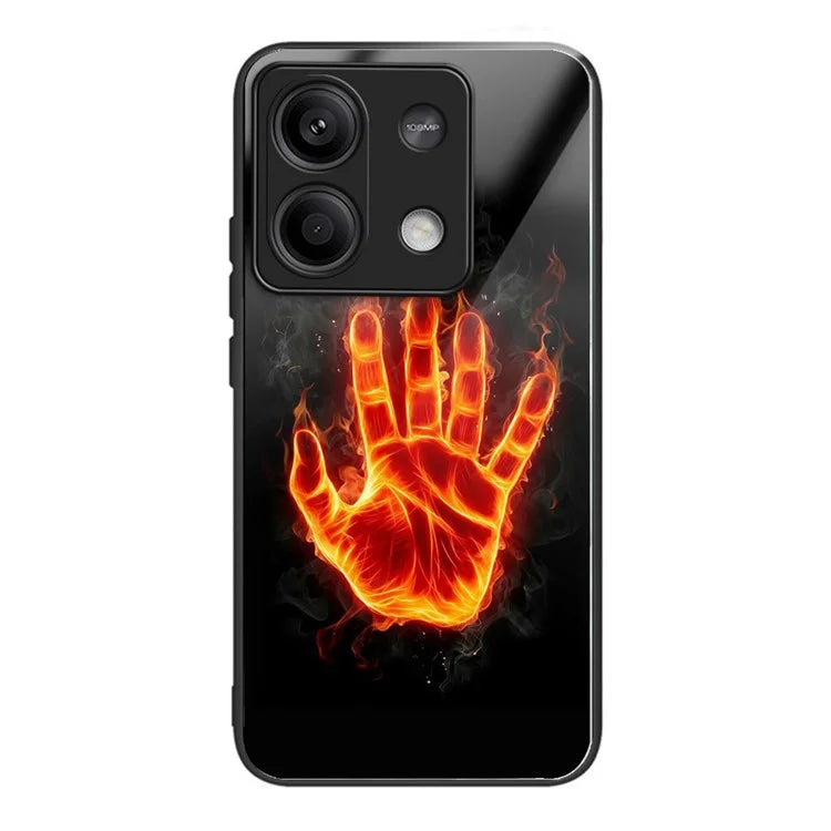 Wholesale Phone Case for Xiaomi Redmi Note 13 5G TPU+Tempered Glass Phone Cover Pattern Printing
