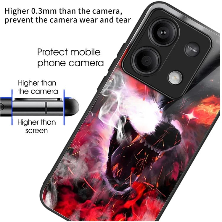 Wholesale Phone Case for Xiaomi Redmi Note 13 5G TPU+Tempered Glass Phone Cover Pattern Printing