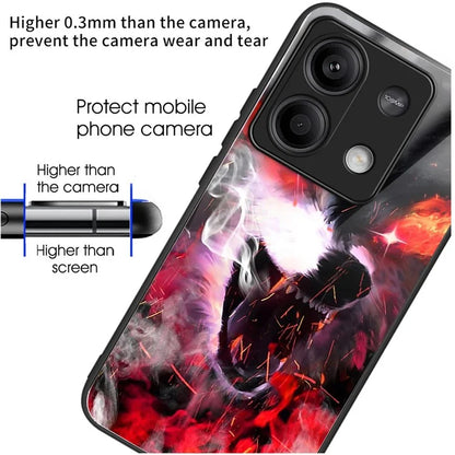 Wholesale Phone Case for Xiaomi Redmi Note 13 5G TPU+Tempered Glass Phone Cover Pattern Printing