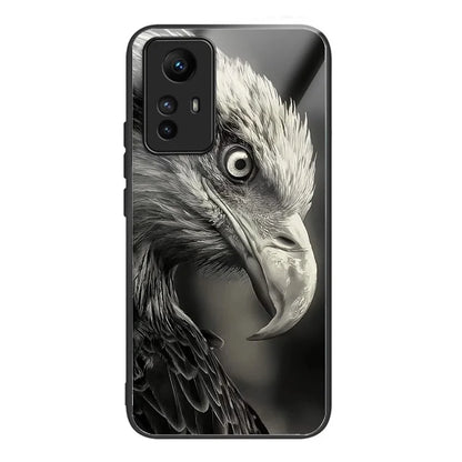 For Xiaomi Redmi Note 12S 4G Case TPU+Tempered Glass Pattern Printing Protective Back Cover