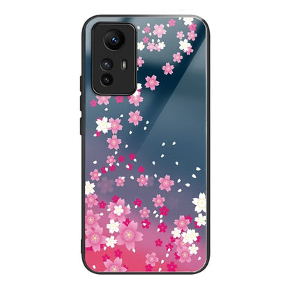 For Xiaomi Redmi Note 12S 4G Case TPU+Tempered Glass Pattern Printing Protective Back Cover