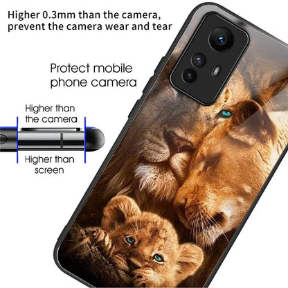 For Xiaomi Redmi Note 12S 4G Case TPU+Tempered Glass Pattern Printing Protective Back Cover