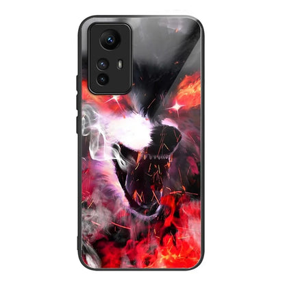 For Xiaomi Redmi Note 12S 4G Case TPU+Tempered Glass Pattern Printing Protective Back Cover