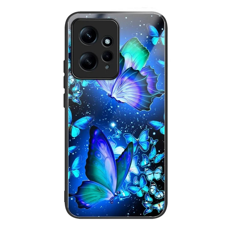 Wholesale Phone Case for Xiaomi Redmi Note 12 4G TPU+Tempered Glass Pattern Printing Cover