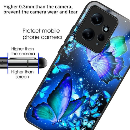 Wholesale Phone Case for Xiaomi Redmi Note 12 4G TPU+Tempered Glass Pattern Printing Cover