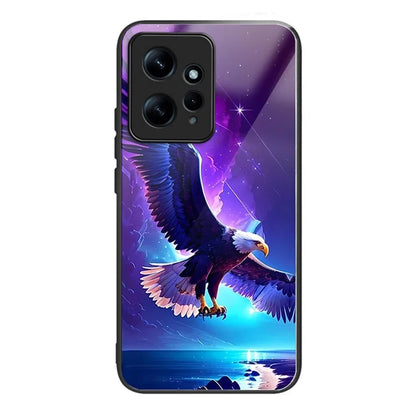 Wholesale Phone Case for Xiaomi Redmi Note 12 4G TPU+Tempered Glass Pattern Printing Cover