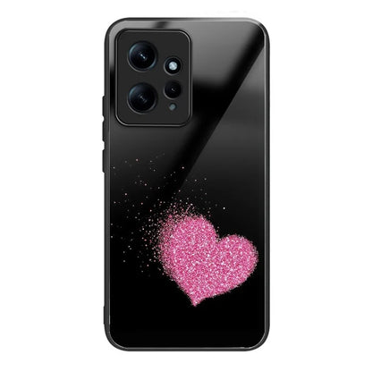 Wholesale Phone Case for Xiaomi Redmi Note 12 4G TPU+Tempered Glass Pattern Printing Cover