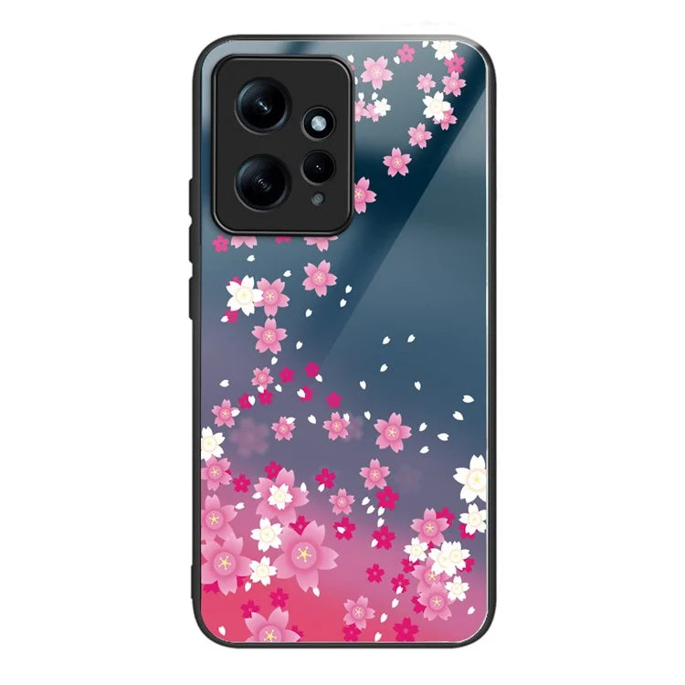 Wholesale Phone Case for Xiaomi Redmi Note 12 4G TPU+Tempered Glass Pattern Printing Cover