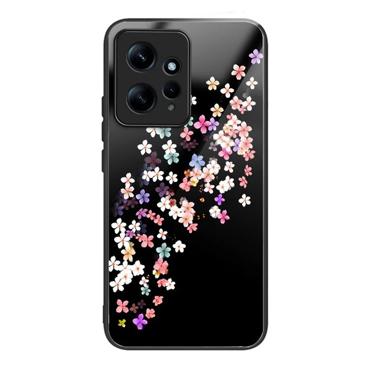 Wholesale Phone Case for Xiaomi Redmi Note 12 4G TPU+Tempered Glass Pattern Printing Cover