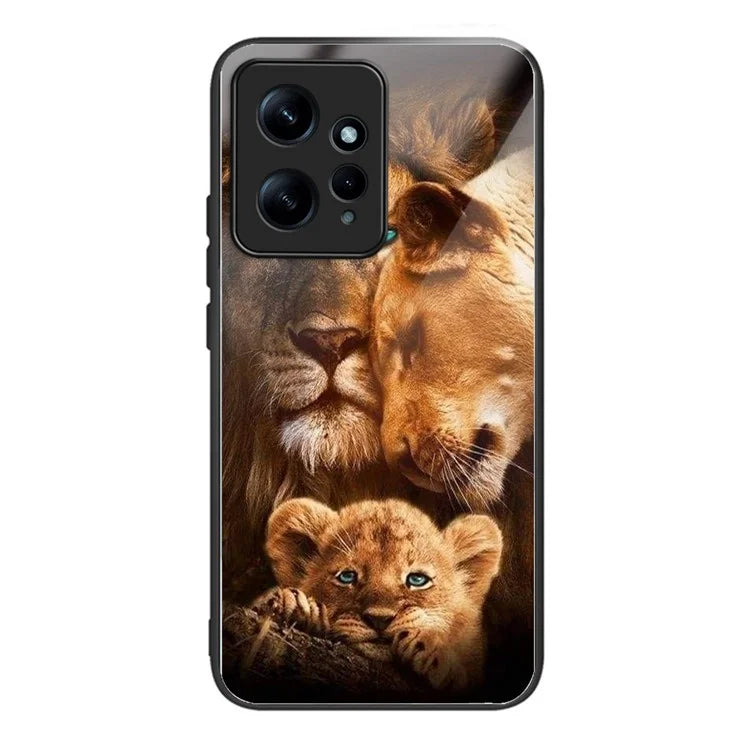 Wholesale Phone Case for Xiaomi Redmi Note 12 4G TPU+Tempered Glass Pattern Printing Cover