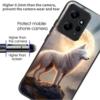 Wholesale Phone Case for Xiaomi Redmi Note 12 4G TPU+Tempered Glass Pattern Printing Cover