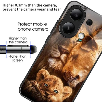 Wholesale Phone Case for Xiaomi Redmi Note 13 4G TPU+Tempered Glass Phone Cover Pattern Printing