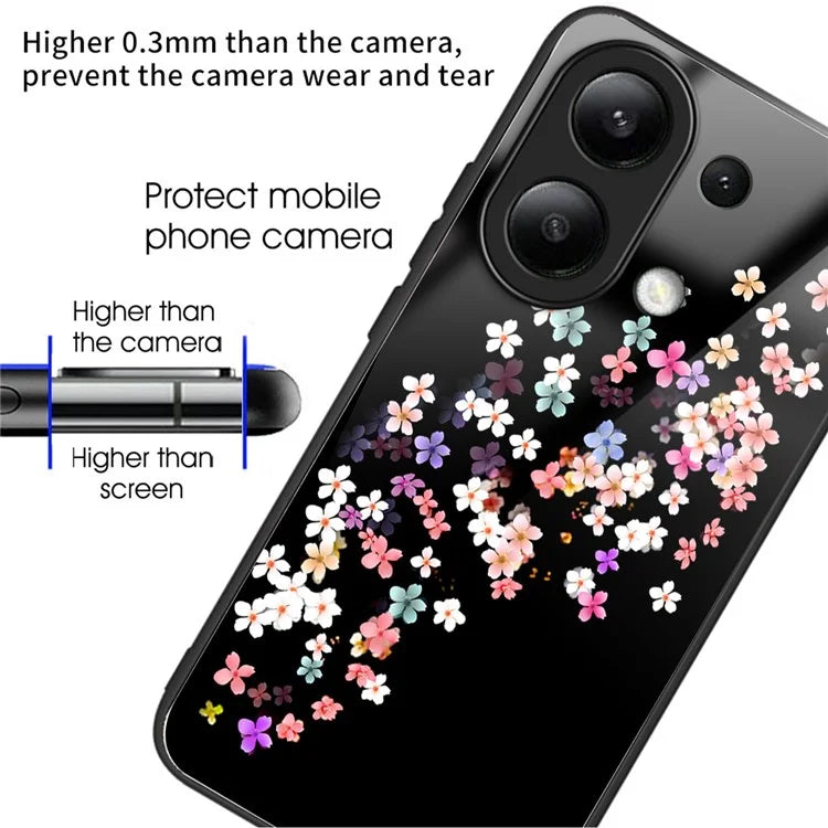 Wholesale Phone Case for Xiaomi Redmi Note 13 4G TPU+Tempered Glass Phone Cover Pattern Printing