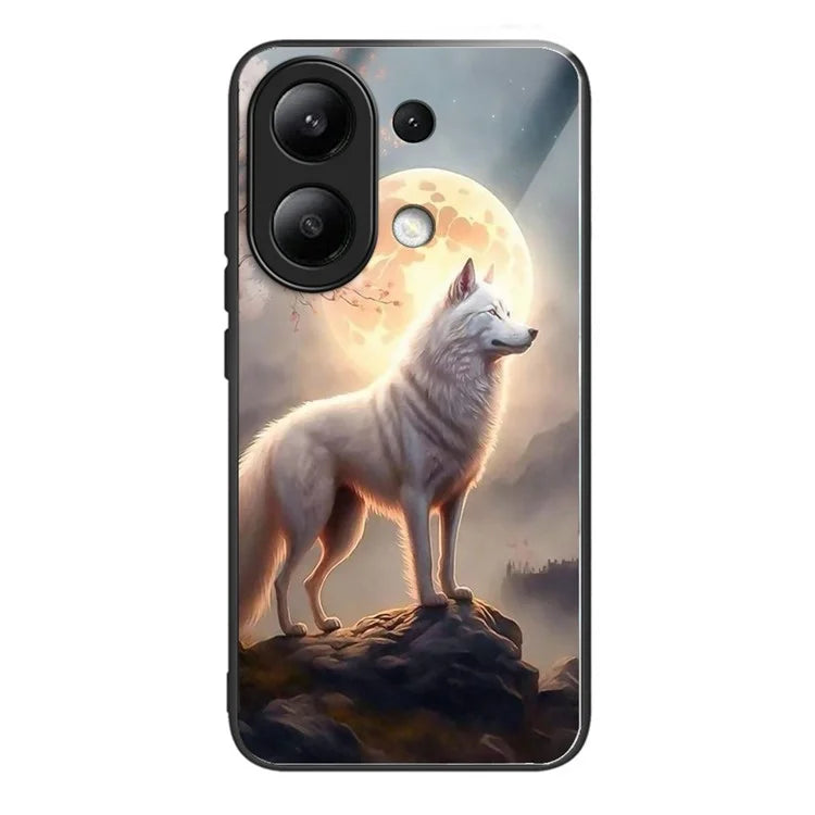 Wholesale Phone Case for Xiaomi Redmi Note 13 4G TPU+Tempered Glass Phone Cover Pattern Printing