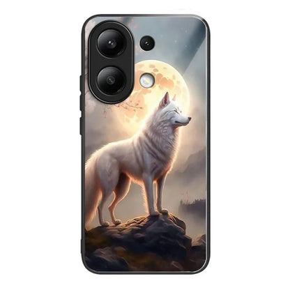 Wholesale Phone Case for Xiaomi Redmi Note 13 4G TPU+Tempered Glass Phone Cover Pattern Printing